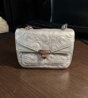 Guess Silver Quilted Logo Mini Crossbody Bag